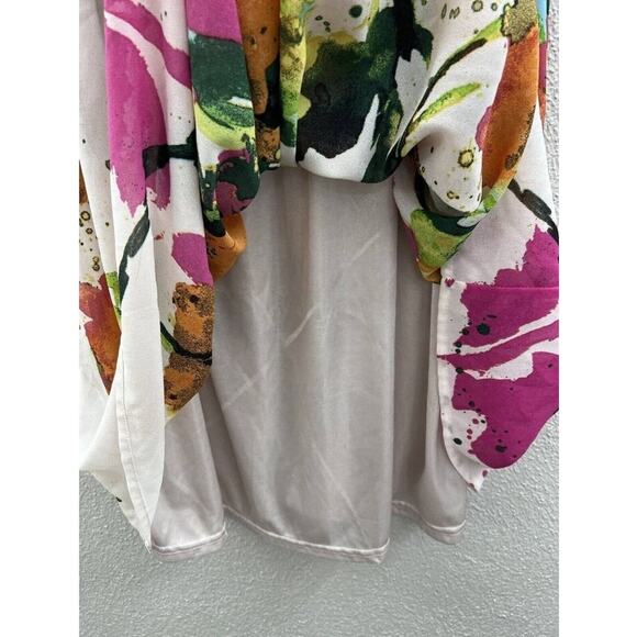 Womens Margo & Sebastian Dress Size Large White Floral Sleeveless - Picture 7 of 12